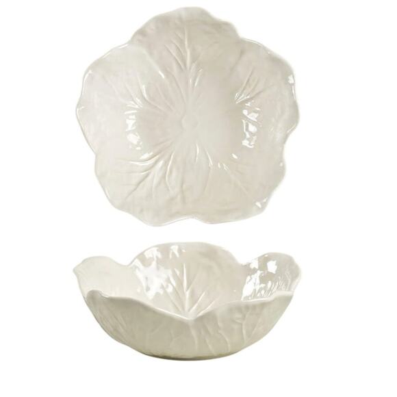 Bordello Other - Vintage Bordallo Pinheiro Cabbage Bowl White